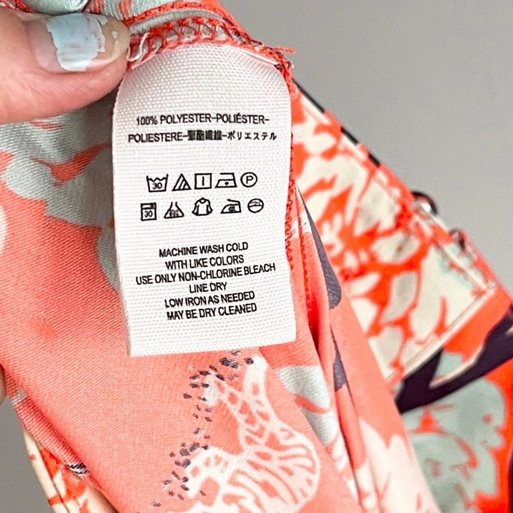 Free People‎ Sammy Button Down Maxi Skirt Orange White Front Slit Size 2